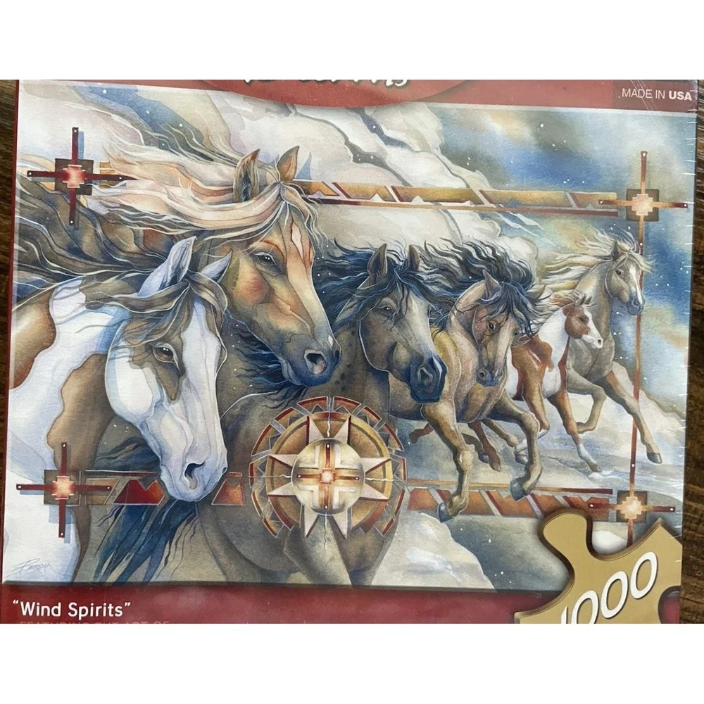 Wind Spirits Watercolor Dreams Puzzle Horses Jody Bergsma 1000 Pcs Brand New